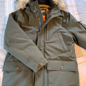 Like new XL J. Crew Eco Nordic field parka with Primaloft in olive moss